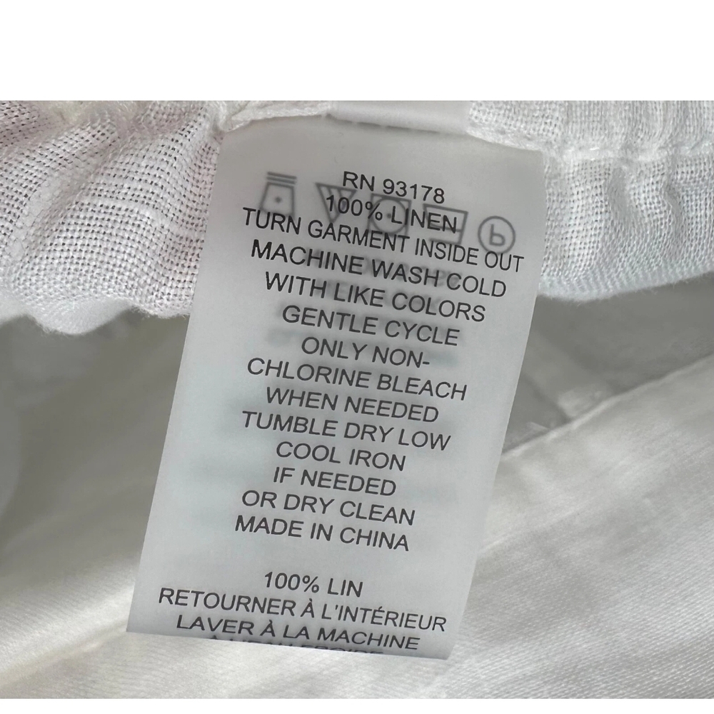 Elie Tahari Womens Linen Eyelet Embroidered Adelle Wide Leg Croppe Pants White S - Picture 4 of 5